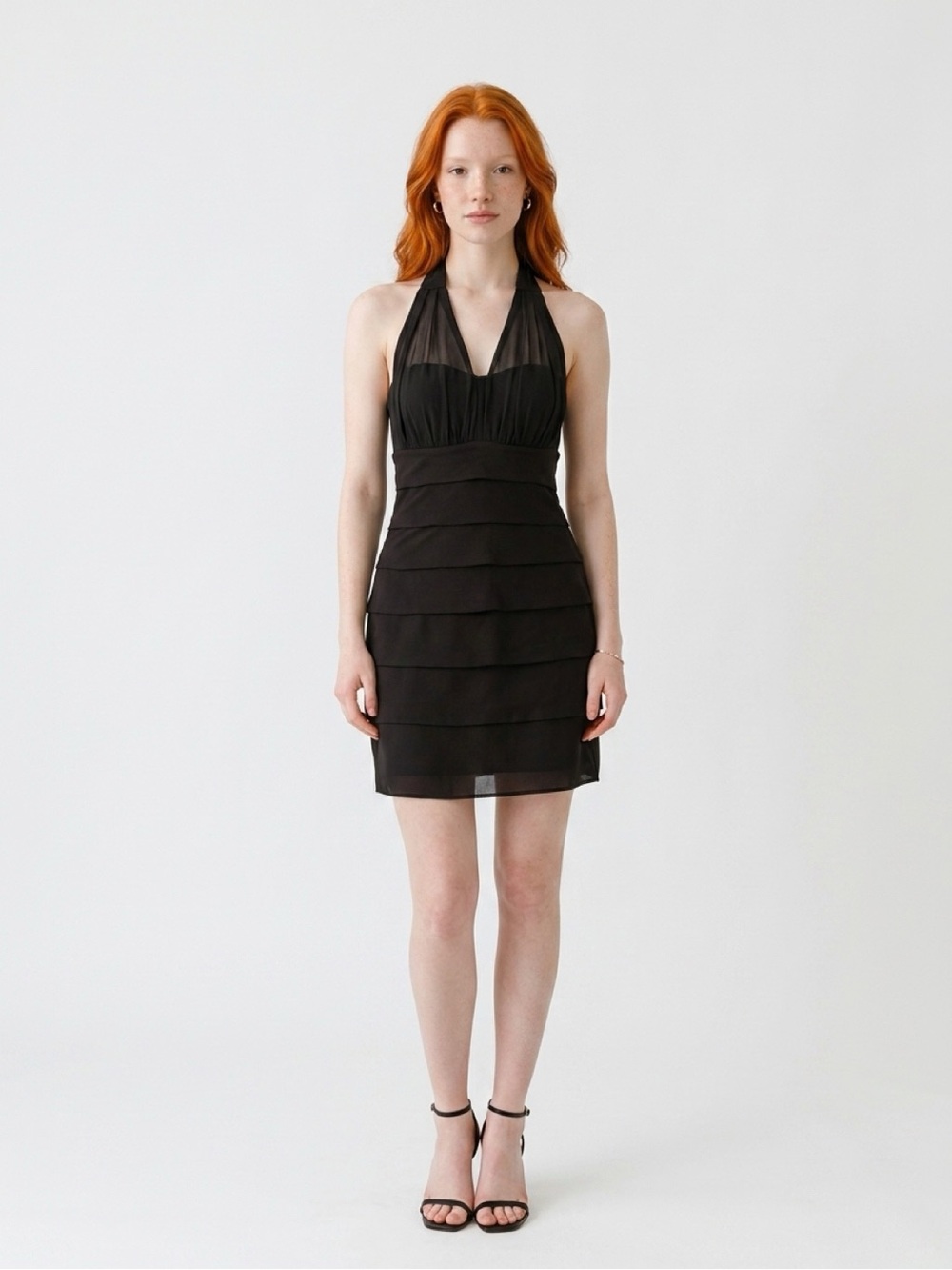 Sweet Storm black tiered halter mini dress, size M, Party and Cocktail - Picture 2 of 7